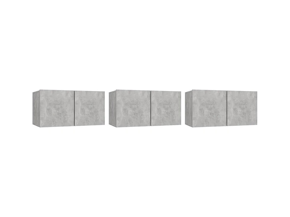 Masimo  Muebles de salón colgantes 3 unidades gris hormigón 60x30x30 cm