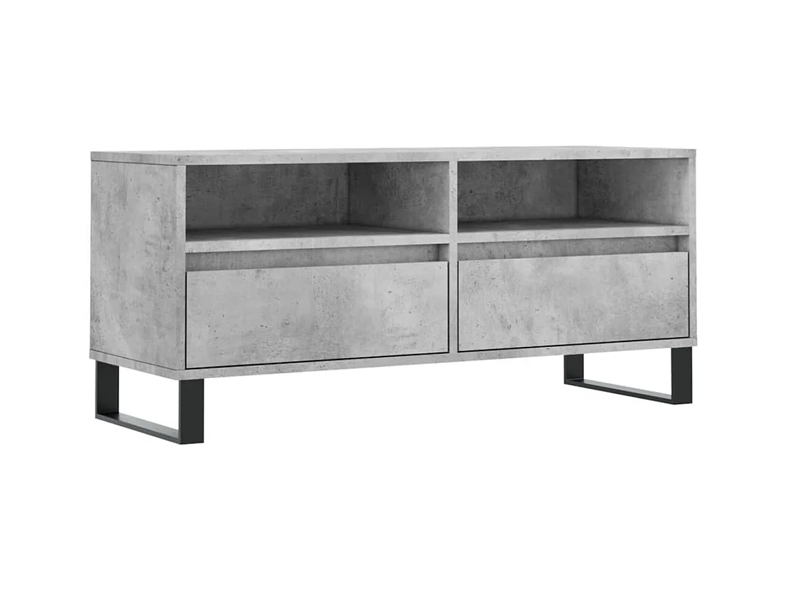 Volne  Meuble TV gris béton 100x34,5x44,5 cm bois d'ingénierie