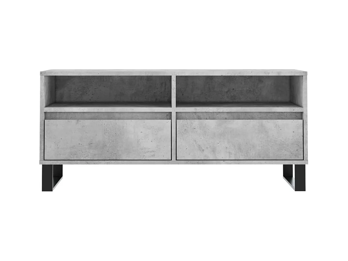Volne  Meuble TV gris béton 100x34,5x44,5 cm bois d'ingénierie