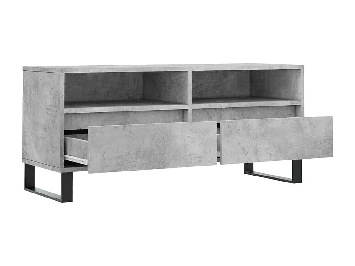 Volne  Meuble TV gris béton 100x34,5x44,5 cm bois d'ingénierie