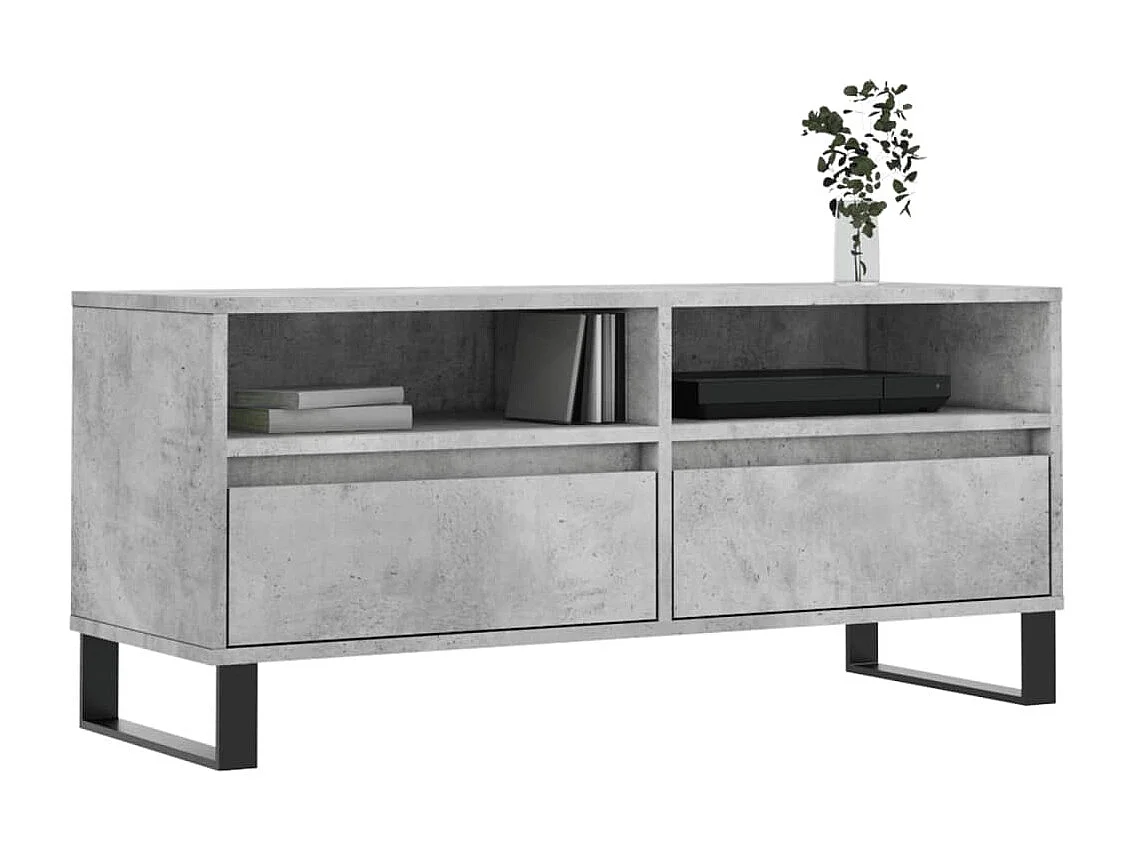 Volne  Mueble de TV madera contrachapada gris hormigón 100x34,5x44,5cm