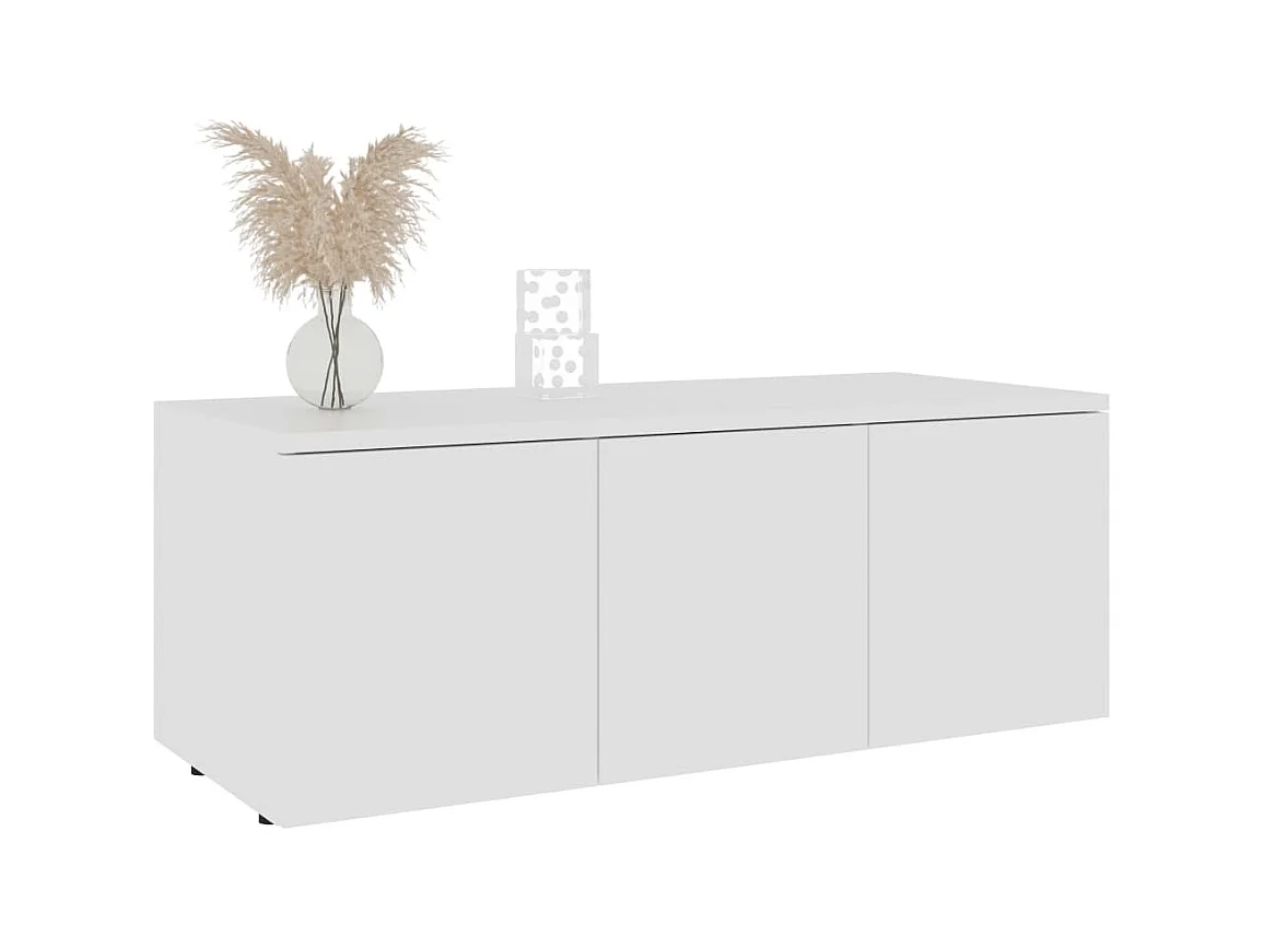 Hetty  Meuble TV Blanc 80x34x30 cm Bois d'ingénierie