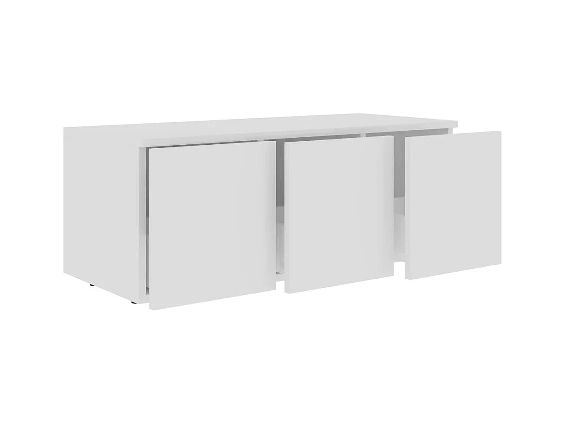 Hetty  Meuble TV Blanc 80x34x30 cm Bois d'ingénierie