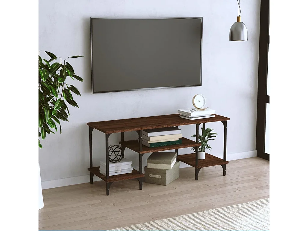 Tynir  Meuble TV chêne marron 102x35x45,5 cm bois d'ingénierie