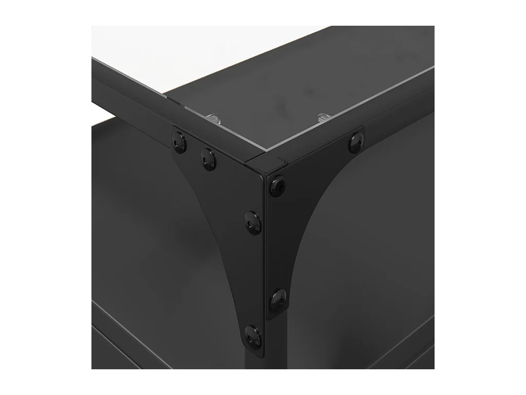 Varel  Tv-meubel met glazen blad 98x35x51 cm bewerkt hout zwart
