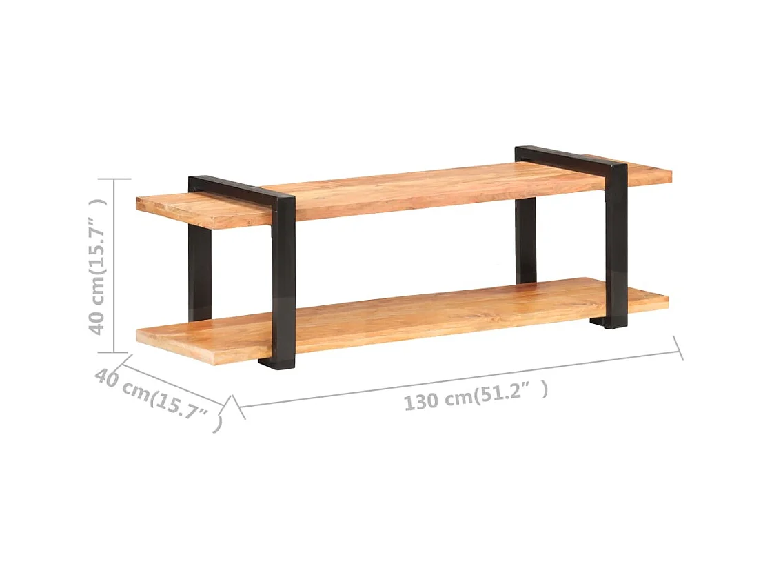 Gokce  Mueble para TV de madera maciza de acacia 130x40x40 cm