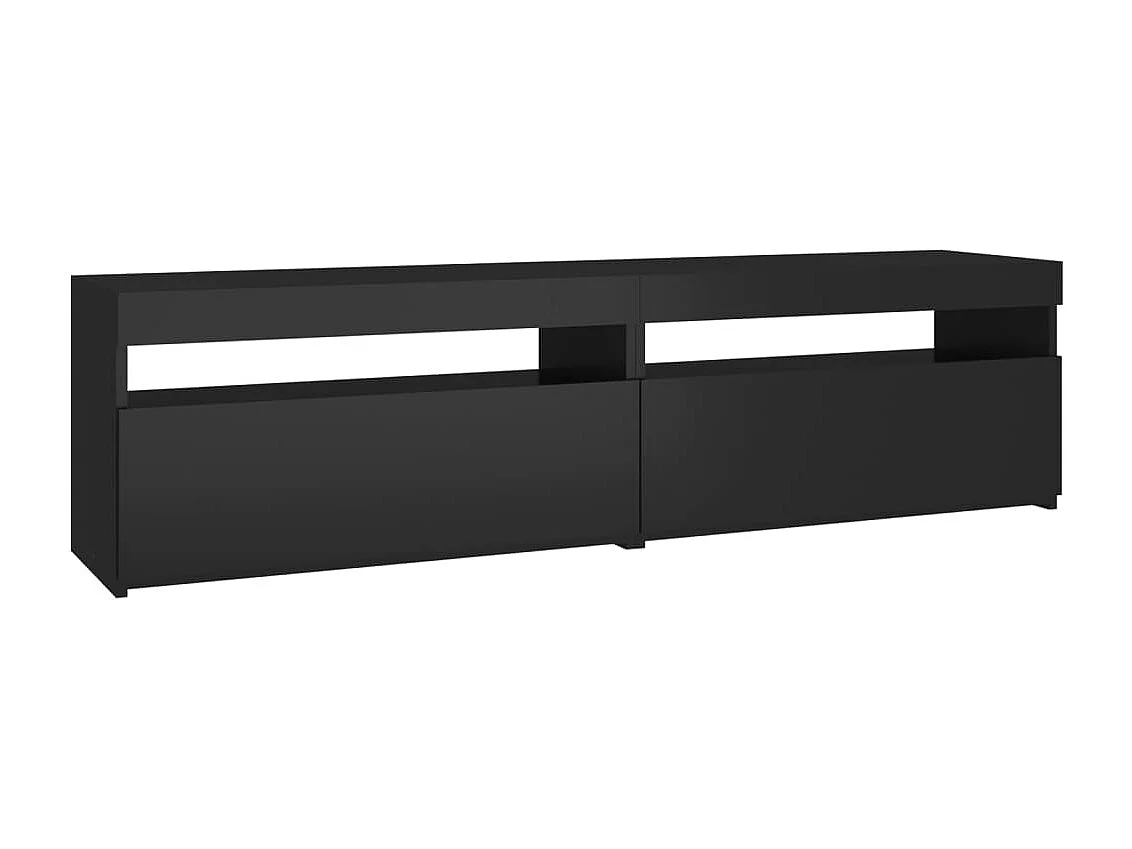 Ilion  Meubles TV 2 pcs avec lumières LED Noir 75x35x40 cm