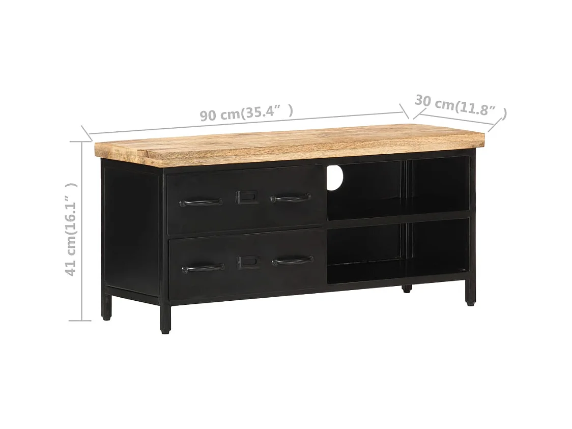 Garden Furniture -  Tv-meubel 90x30x41 cm ruw mangohout