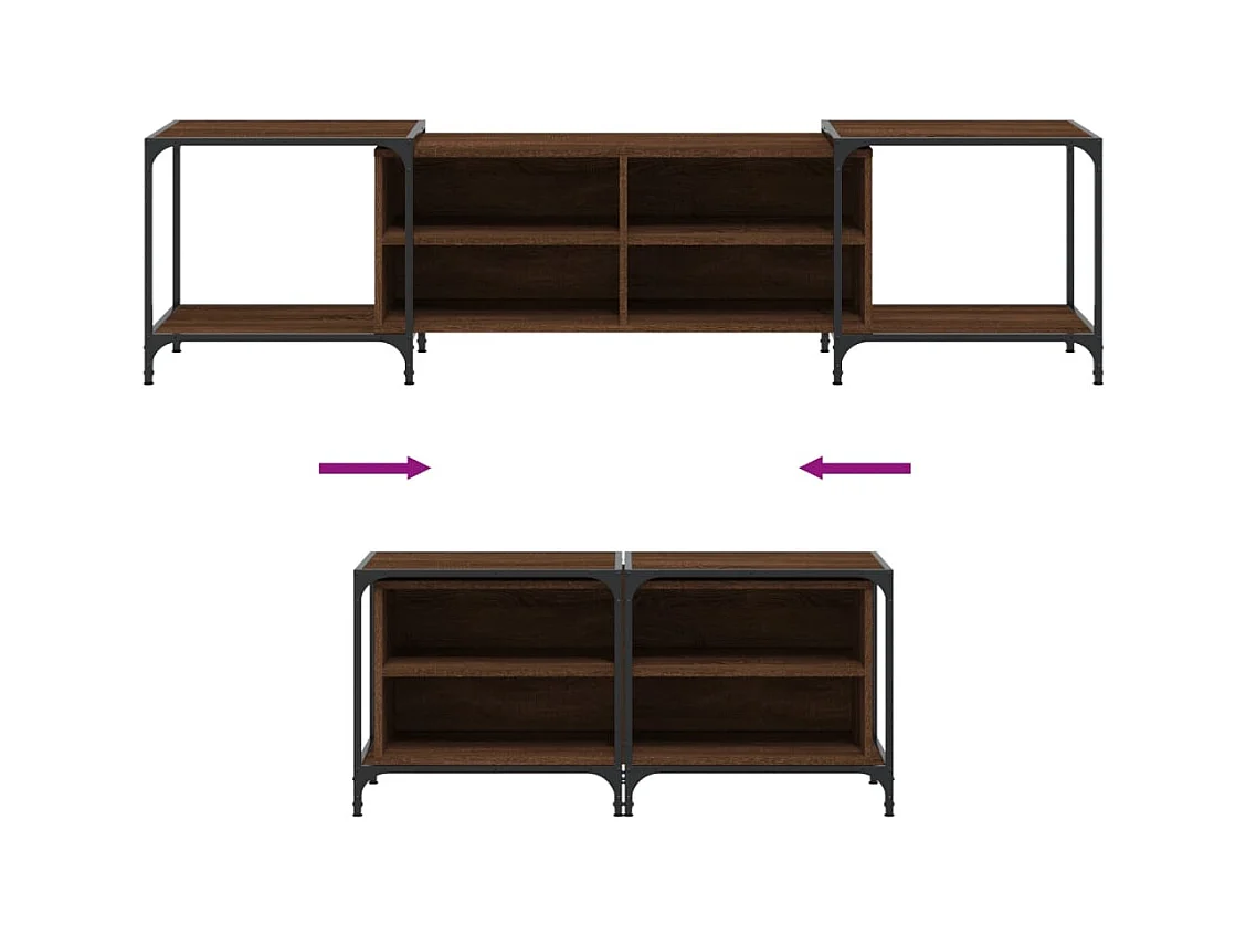 Celorna  Meuble TV chêne marron 203x37x50 cm bois d'ingénierie