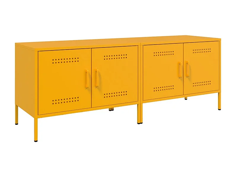 Raena  Meubles TV 2 pcs jaune moutarde 68x39x50,5 cm acier