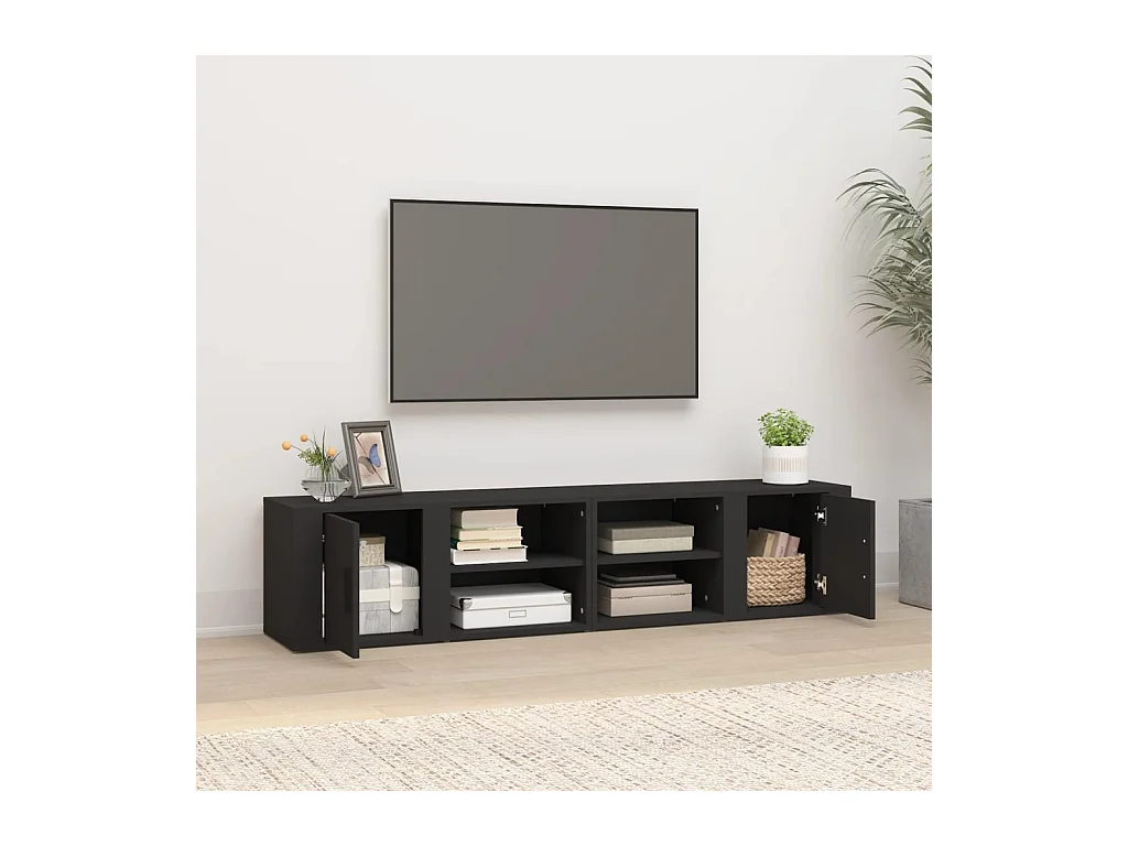 Arnaldo  Meubles TV 2 pcs Noir 80x31,5x36 cm Bois d'ingénierie