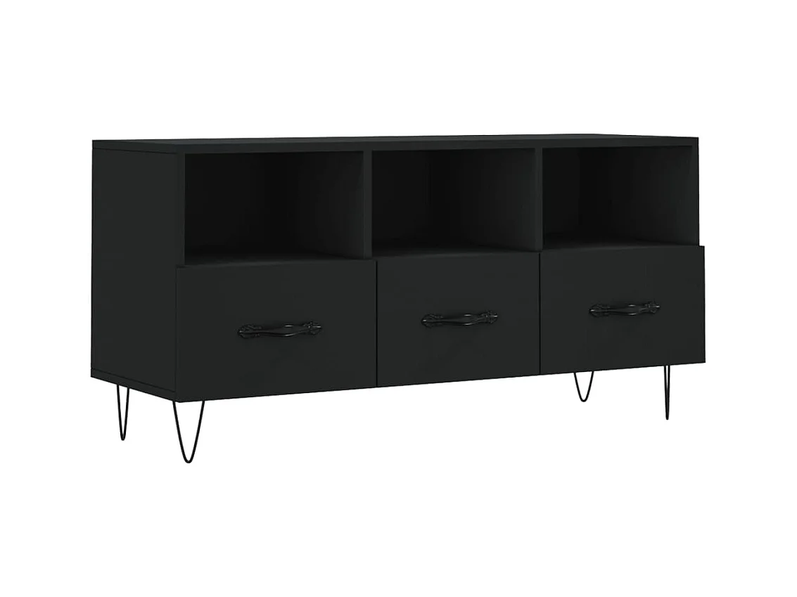 Juana Fernanda  Tv-meubel 102x36x50 cm bewerkt hout zwart