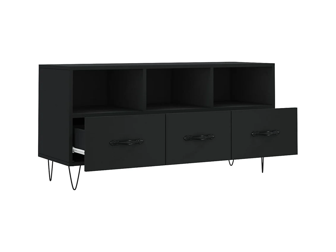 Juana Fernanda  Tv-meubel 102x36x50 cm bewerkt hout zwart