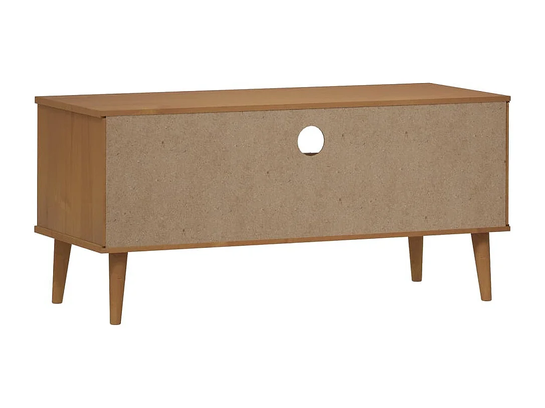 Brila  Mueble de TV MOLDE madera maciza de pino marrón 158x40x49 cm