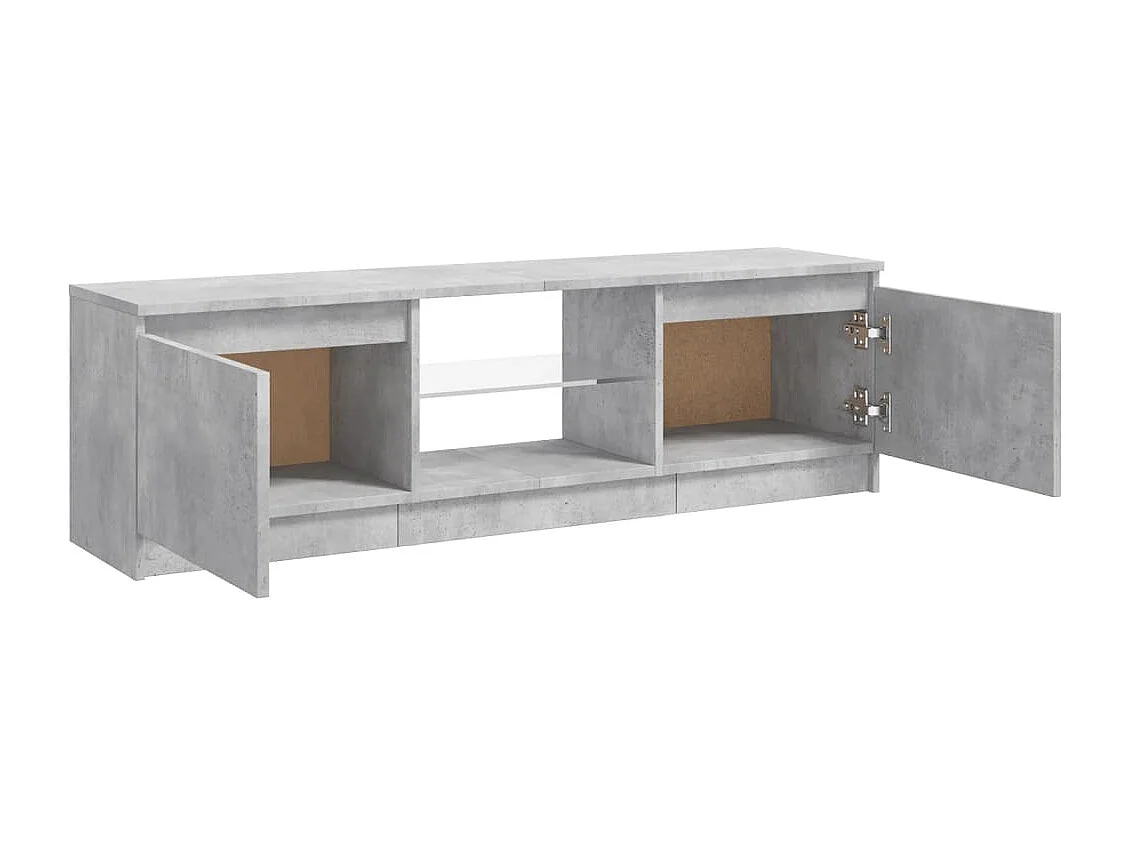 Vasil  Meuble TV avec lumières LED gris béton 120x30x36 cm