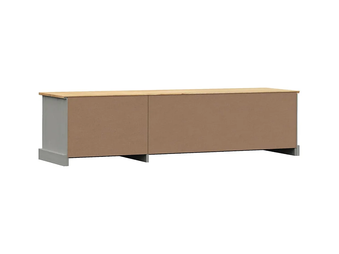 Marc-Frédéric  Meuble TV VIGO gris 156x40x40 cm bois massif de pin