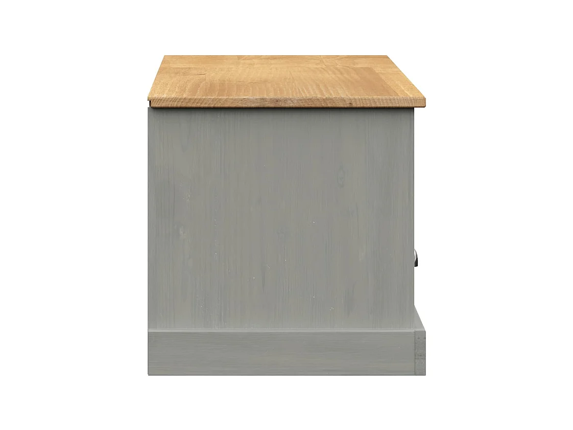 Marc-Frédéric  Meuble TV VIGO gris 156x40x40 cm bois massif de pin