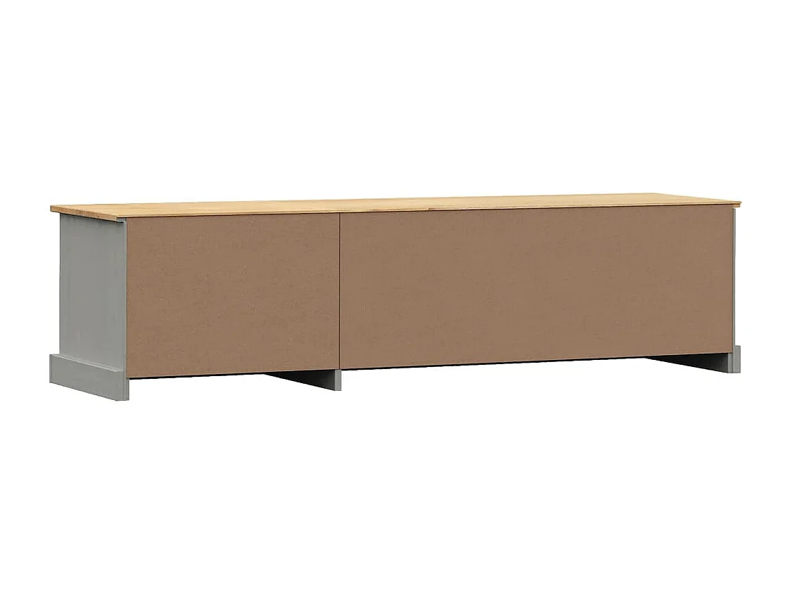 Marc-Frédéric  Meuble TV VIGO gris 156x40x40 cm bois massif de pin