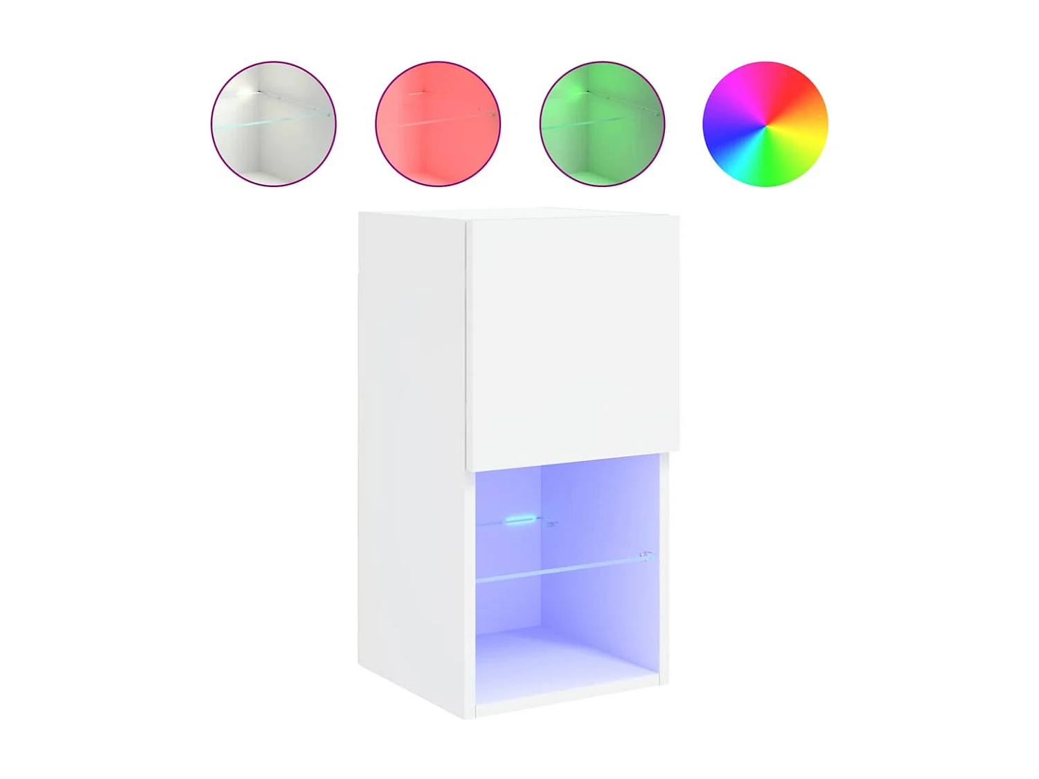 Almar  Muebles para TV con luces LED 2 uds blanco 30,5x30x60 cm