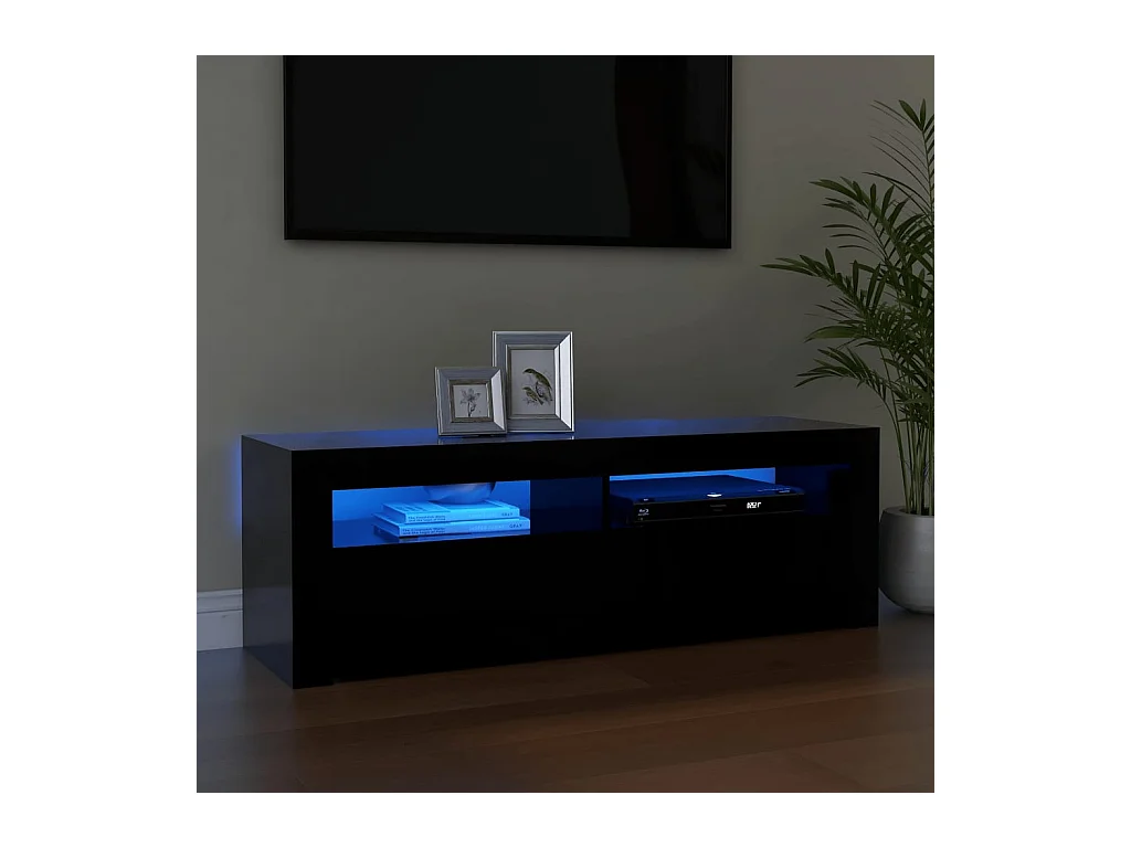 Afet  Meuble TV avec lumières LED noir 120x35x40 cm