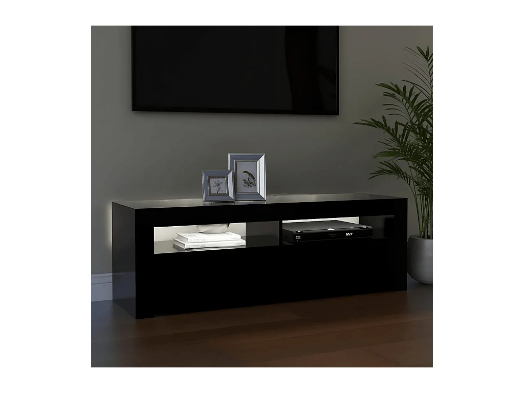 Afet  Meuble TV avec lumières LED noir 120x35x40 cm