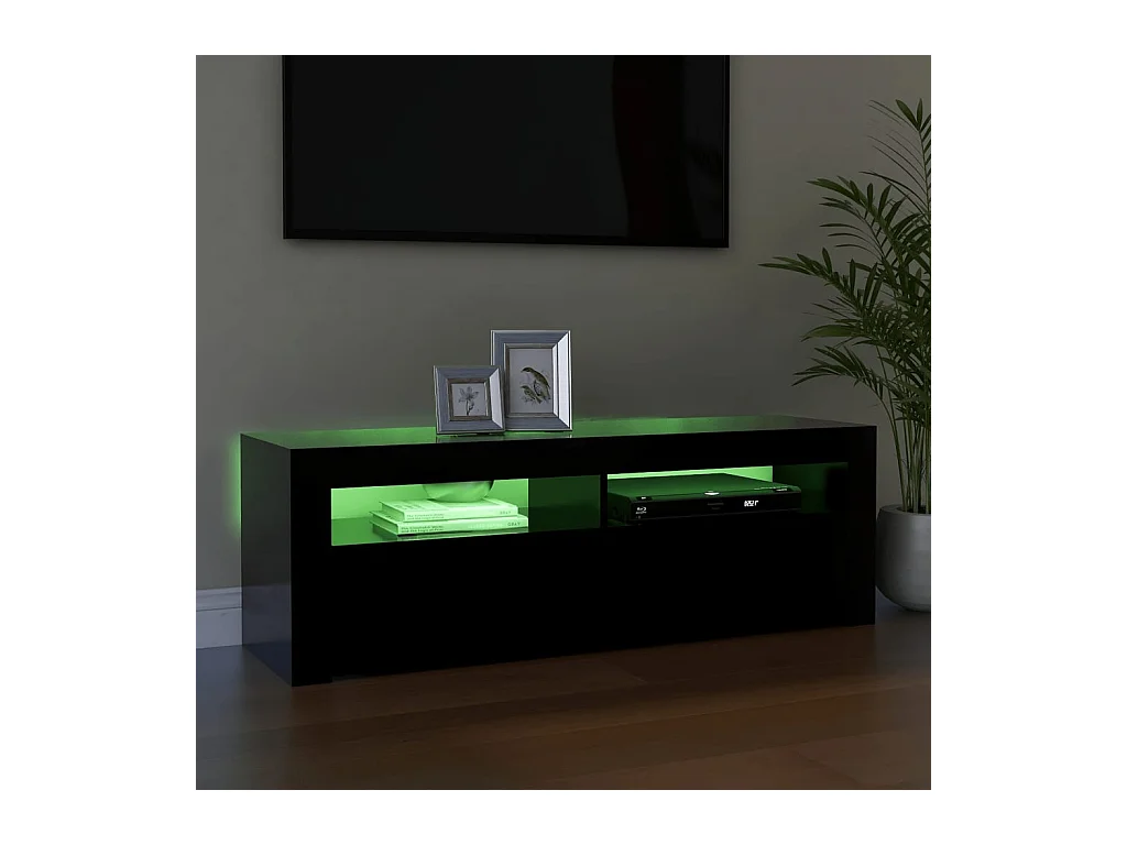 Afet  Meuble TV avec lumières LED noir 120x35x40 cm