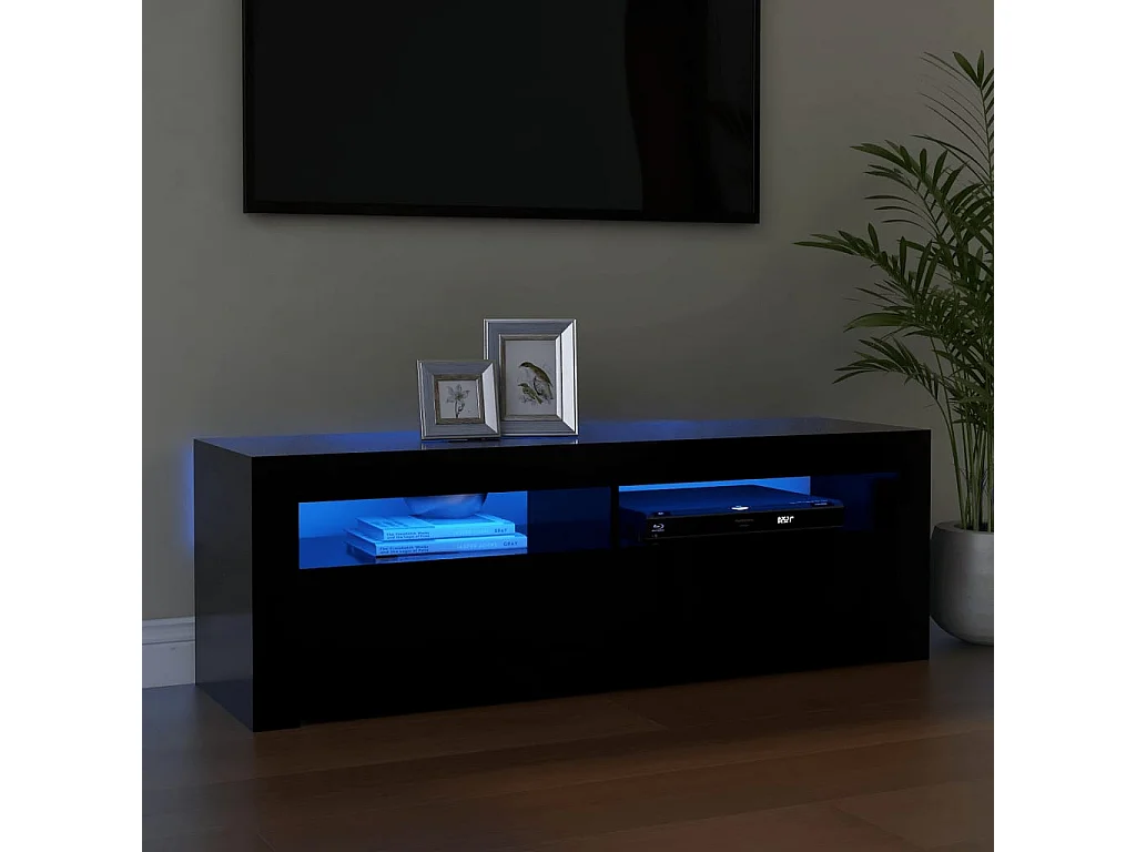 Afet  Meuble TV avec lumières LED noir 120x35x40 cm