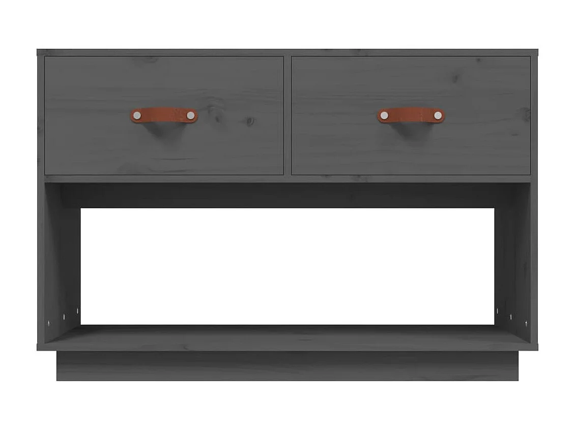 Carly Grace  Meuble TV Gris 90x40x60 cm Bois de pin massif