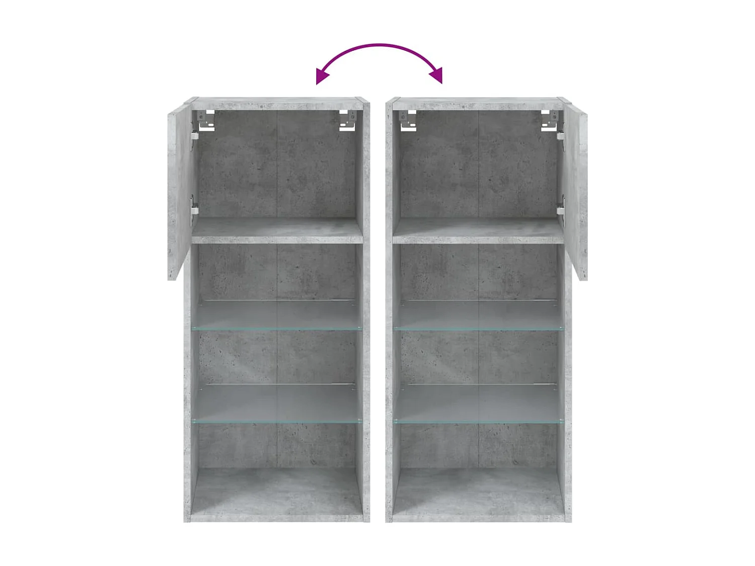 Almar  Meuble TV avec lumières LED gris béton 40,5x30x90 cm