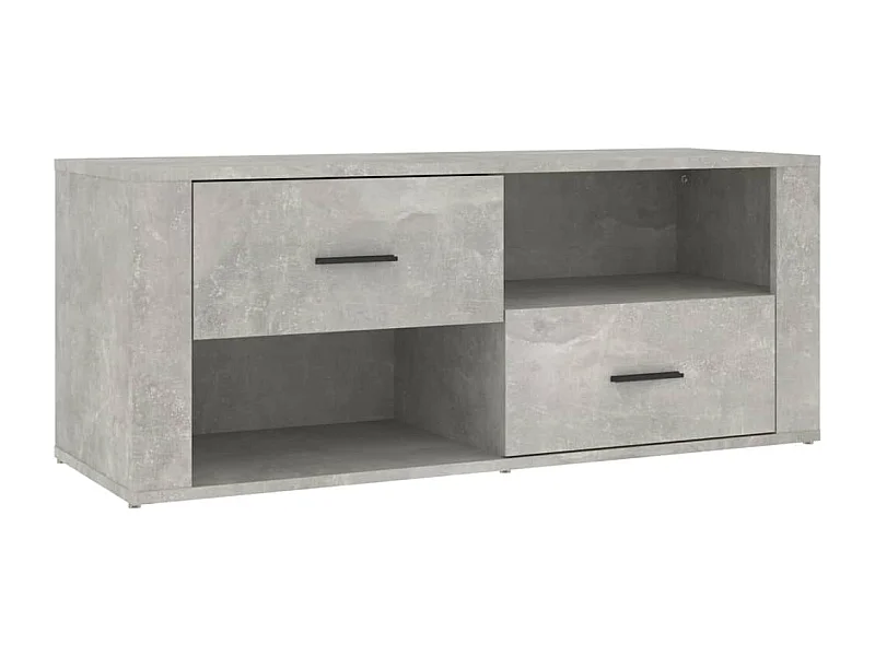 Xyra  Meuble TV Gris béton 100x35x40 cm Bois d'ingénierie