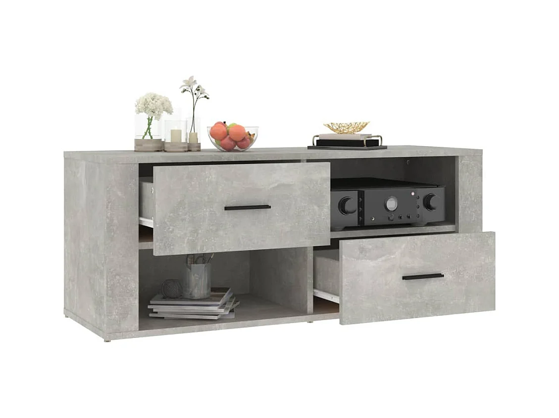 Xyra  Mueble para TV contrachapada gris hormigón 100x35x40 cm