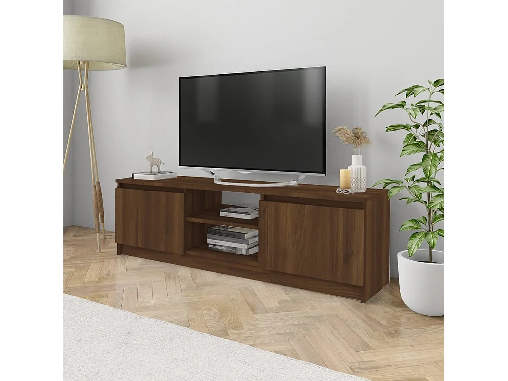 Gene Scott  Meuble TV Chêne marron 120x30x35,5 cm Bois d'ingénierie