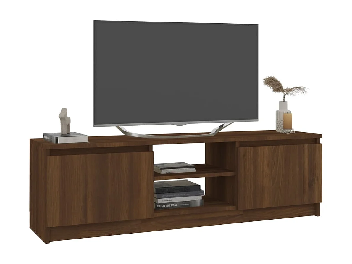 Gene Scott  Meuble TV Chêne marron 120x30x35,5 cm Bois d'ingénierie