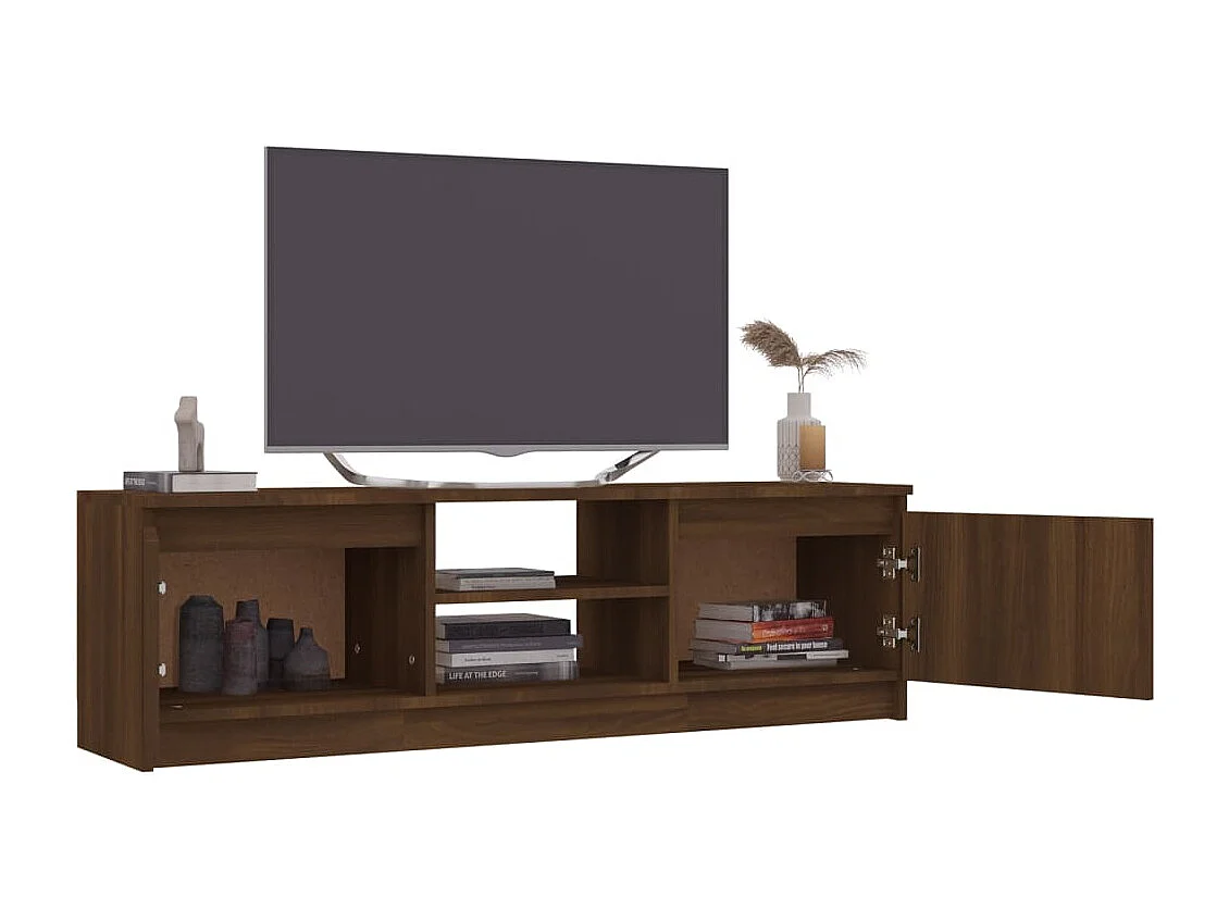 Gene Scott  Meuble TV Chêne marron 120x30x35,5 cm Bois d'ingénierie