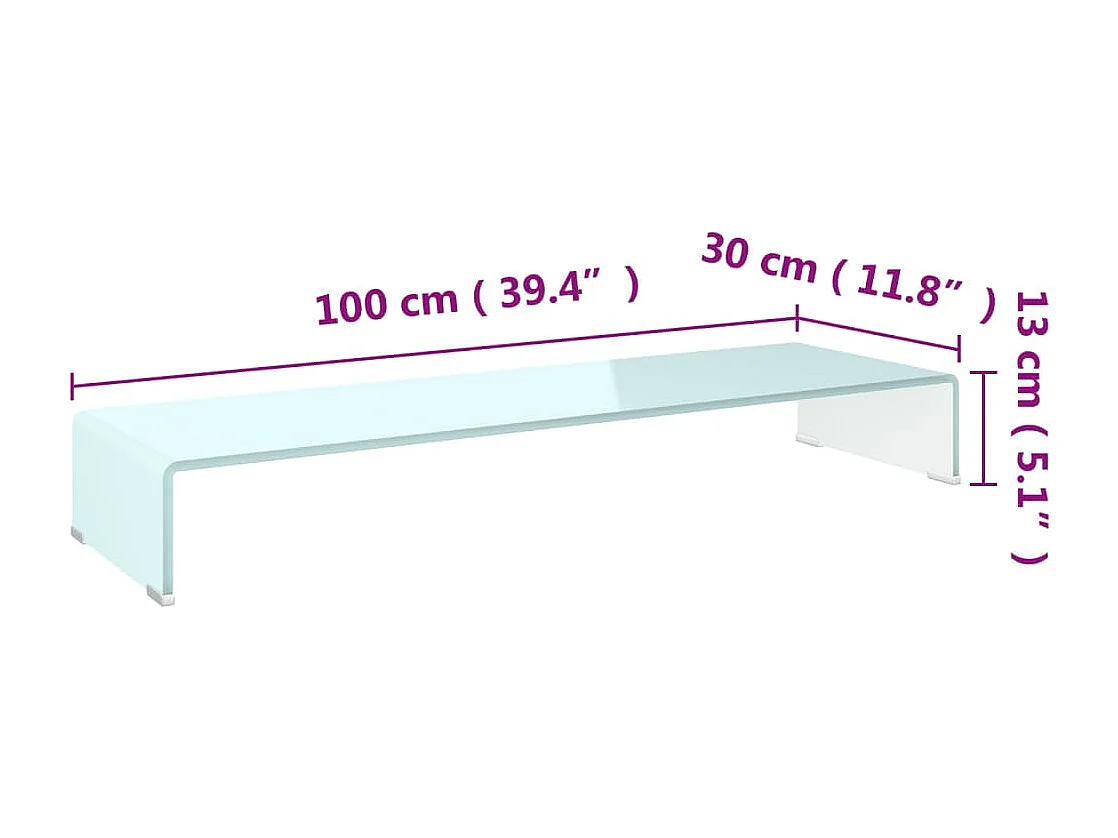 Fall River  Meuble TV/Support pour moniteur 100x30x13 cm verre vert