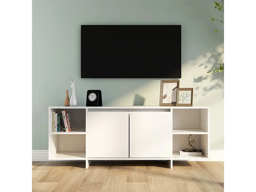 Isolde  Mueble para TV madera contrachapada blanco 130x35x50 cm