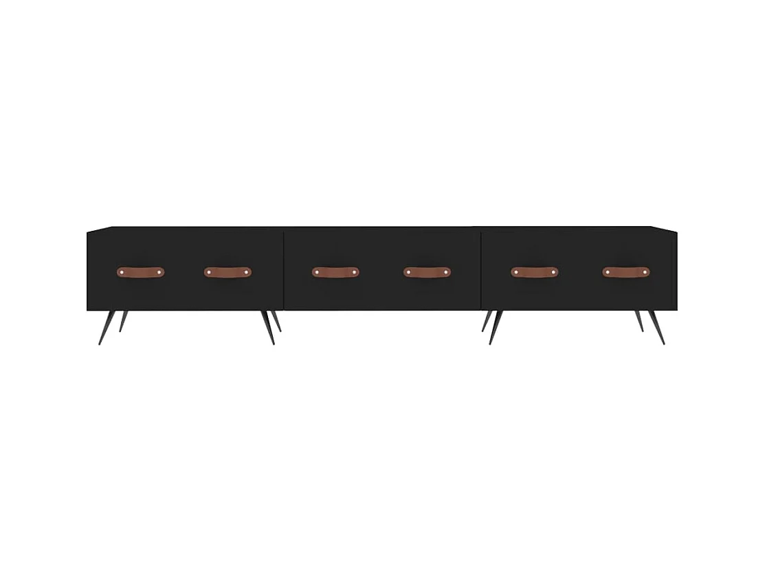 Tjorlin  Meuble TV noir 150x36x30 cm bois d'ingénierie