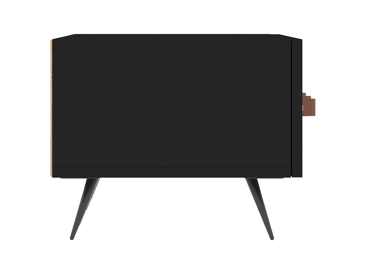 Tjorlin  Meuble TV noir 150x36x30 cm bois d'ingénierie