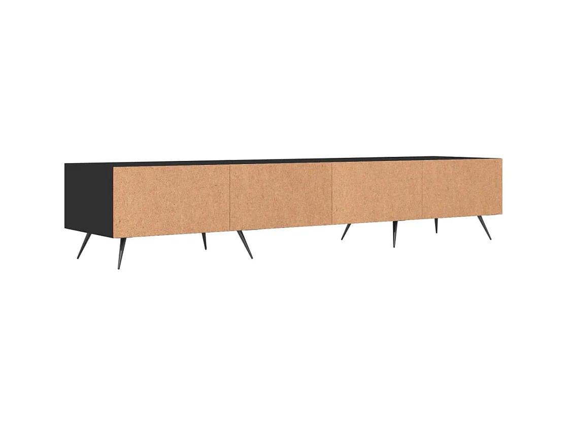 Tjorlin  Meuble TV noir 150x36x30 cm bois d'ingénierie