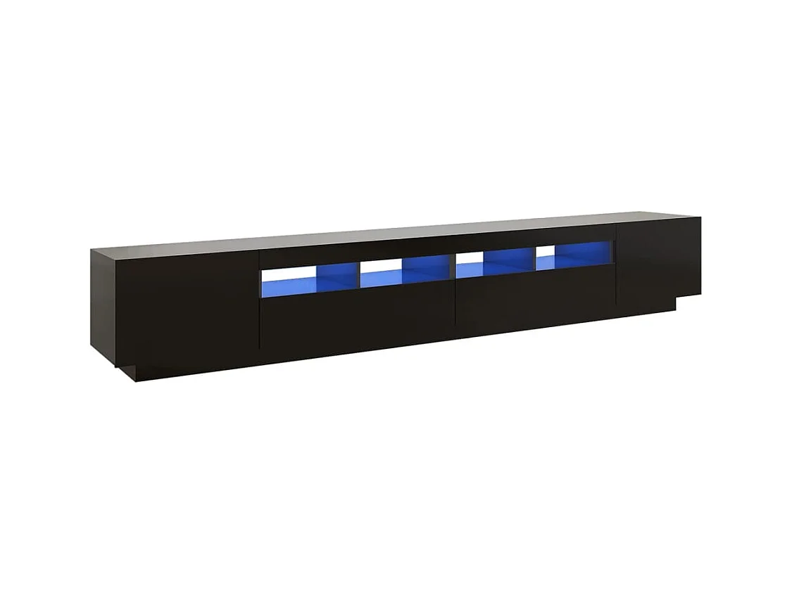 Bayside  Meuble TV avec lumières LED Noir 260x35x40 cm