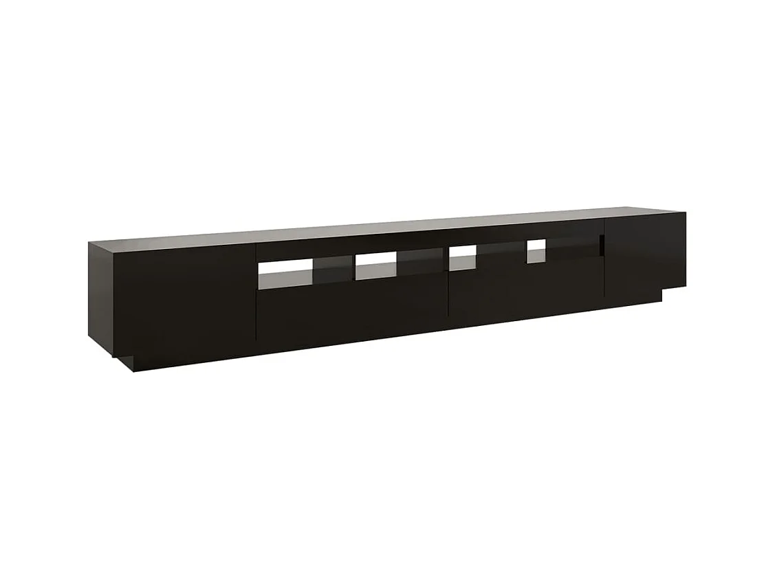 Bayside  Meuble TV avec lumières LED Noir 260x35x40 cm