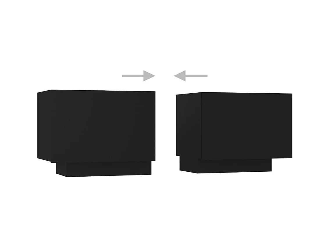 Bayside  Meuble TV avec lumières LED Noir 260x35x40 cm