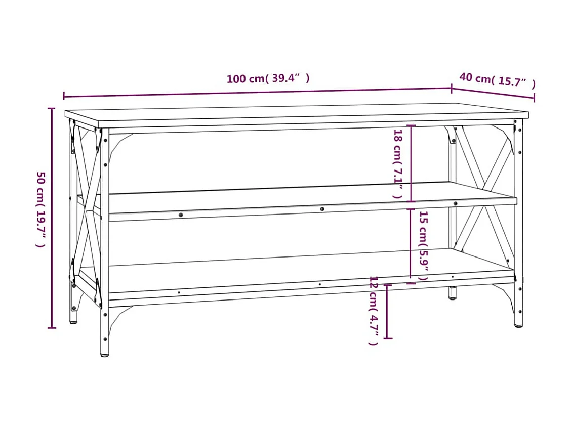 Othmane  Meuble TV Chêne marron 100x40x50 cm Bois d'ingénierie