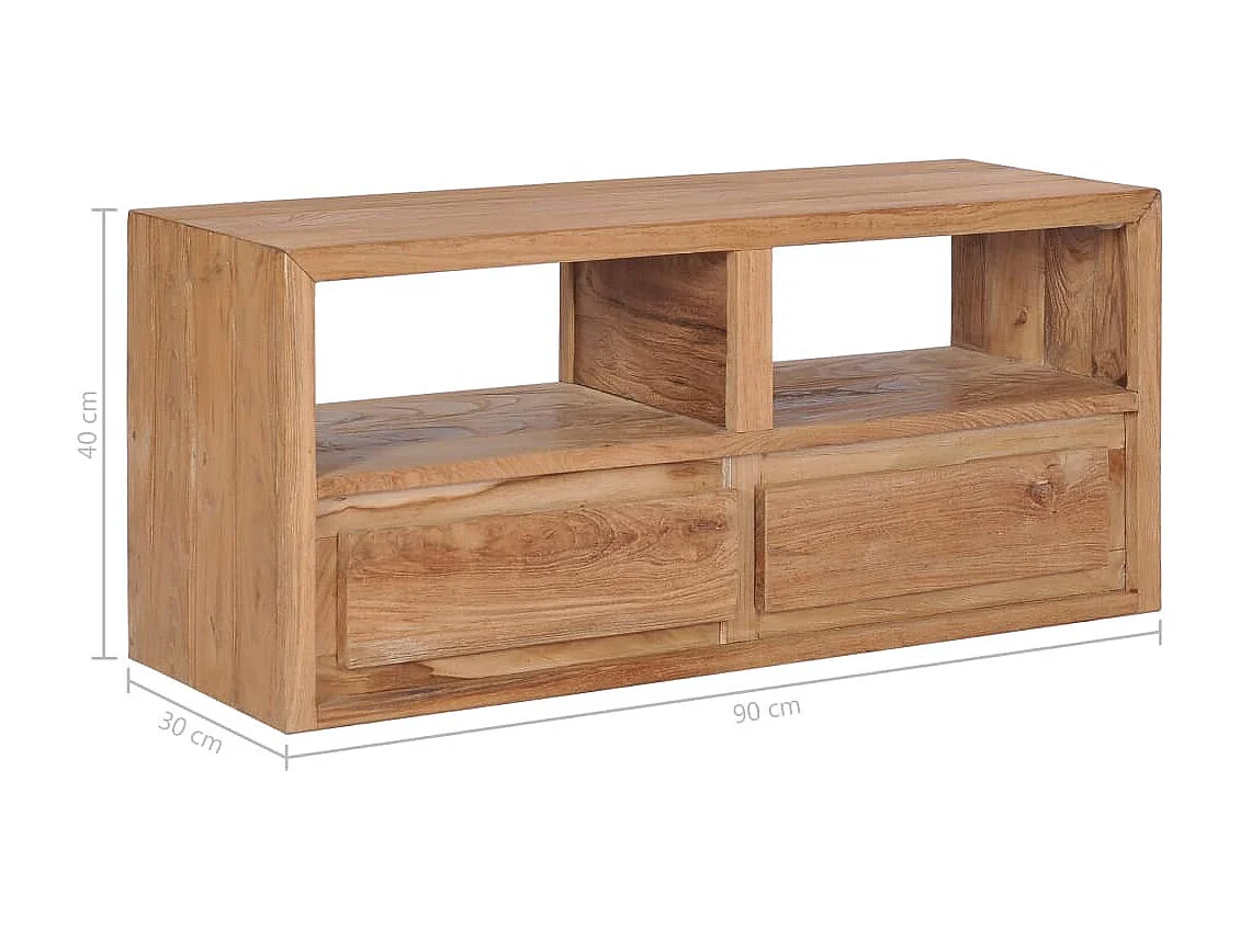Garden Furniture -  Meuble TV 90x30x40 cm bois de teck solide