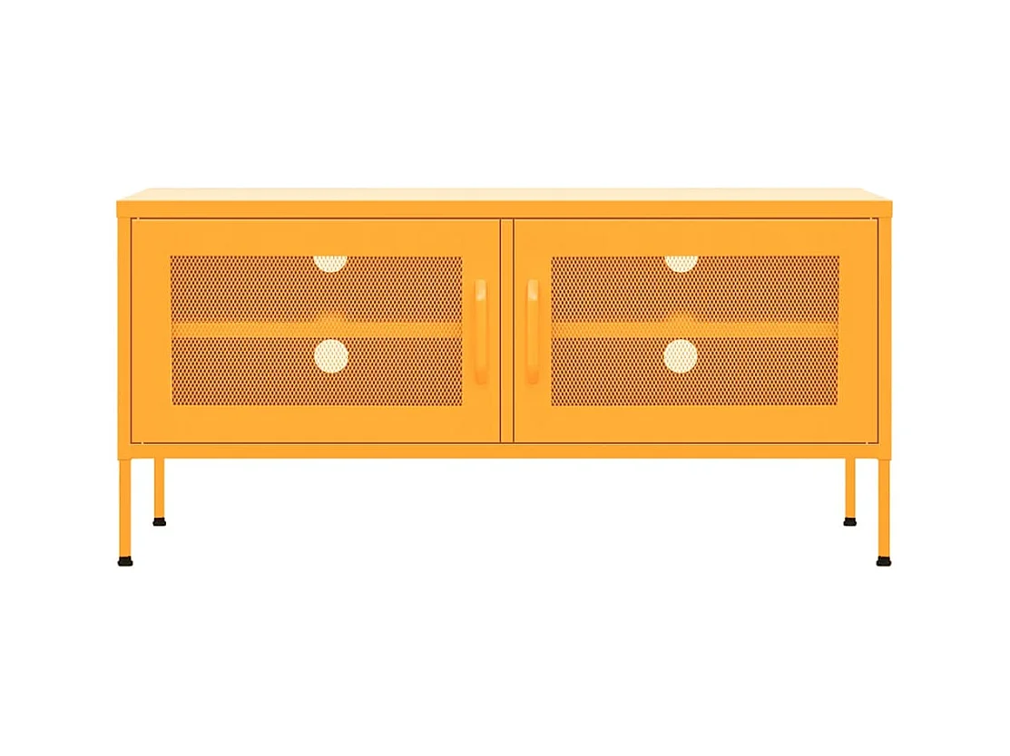 Jennica  Meuble TV Jaune moutarde 105x35x50 cm Acier