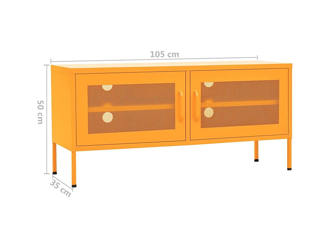 Jennica  Mueble para TV de acero amarillo mostaza 105x35x50 cm