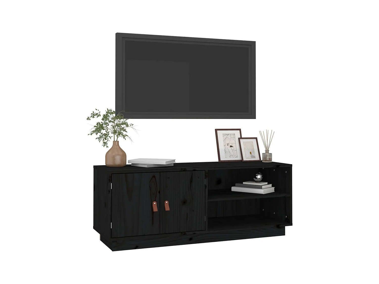 Sofia Marie  Tv-meubel 105x34x40 cm massief grenenhout zwart