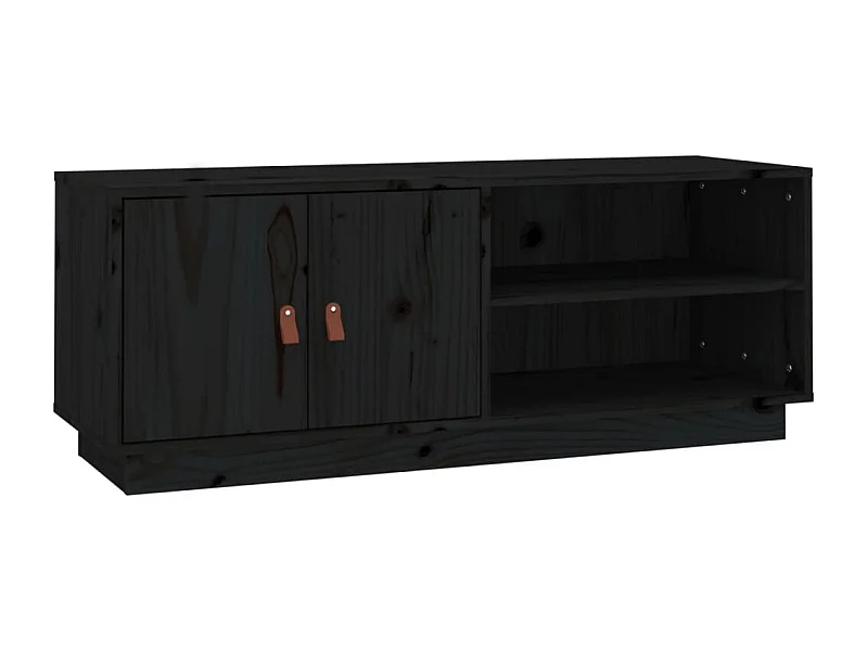 Sofia Marie  Meuble TV Noir 105x34x40 cm Bois de pin massif
