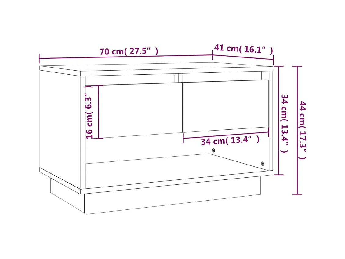 Brooke Taylor  Meuble TV gris béton 70x41x44 cm bois d'ingénierie