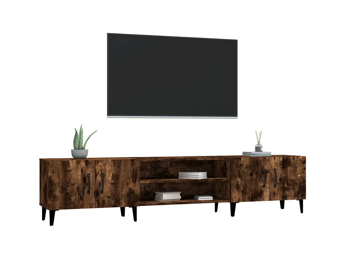 Odette  Tv-meubel 180x31,5x40 cm bewerkt hout gerookt eikenkleurig